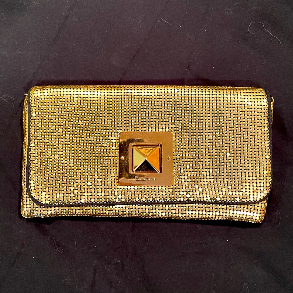 Bebe Sparkling Gold Clutch